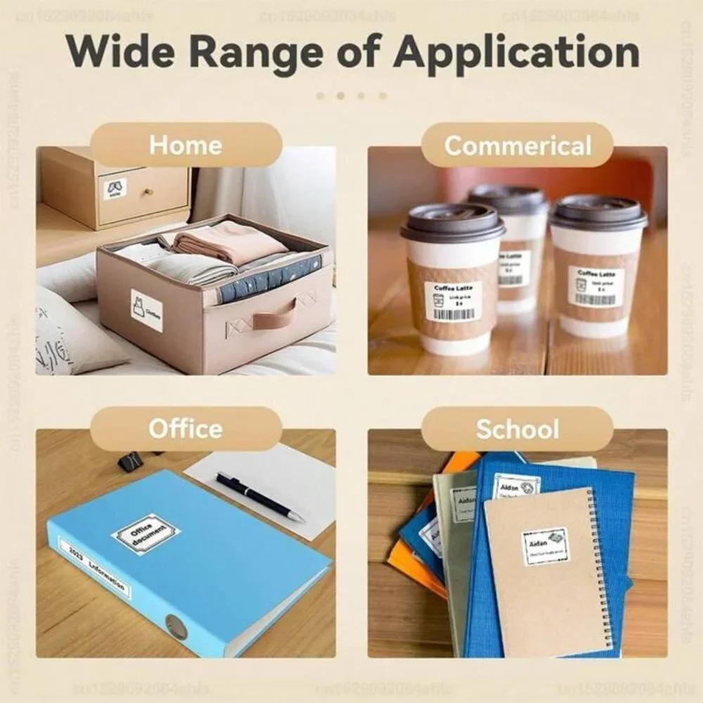 White P50 label machine, mini thermal sticker barcode label printer without ink